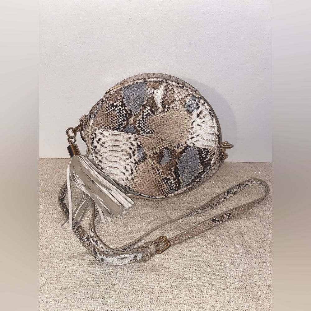 Caroline Hill Circle crossbody Snake print